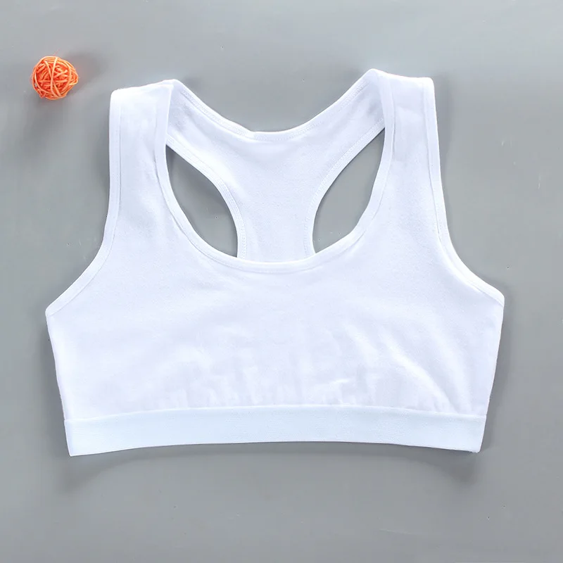 1PC 8-18Y Cotton Teenage Girl Sports Training Bra Puberty Adolescent Vest Wireless No Pad Kids Bra Underwears Children Tank Tops - view 3