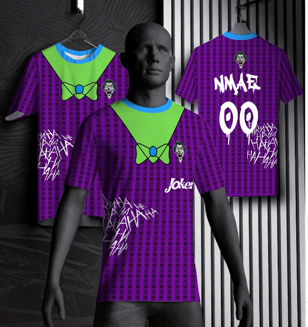 

2025 Marvel Men's Superhero Joker Batman T-shirt Short-sleeved Sports T-shirt Top Fitness Sweatshirt Men's Shirt DIY Jersey