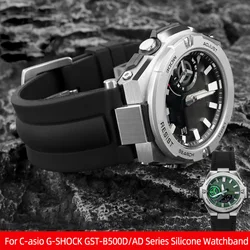 Modified Waterproof Rubber Watchband For Casio G-SHOCK GST-B500 GST-B500D/AD Series Silicone strap Men's watch accessories