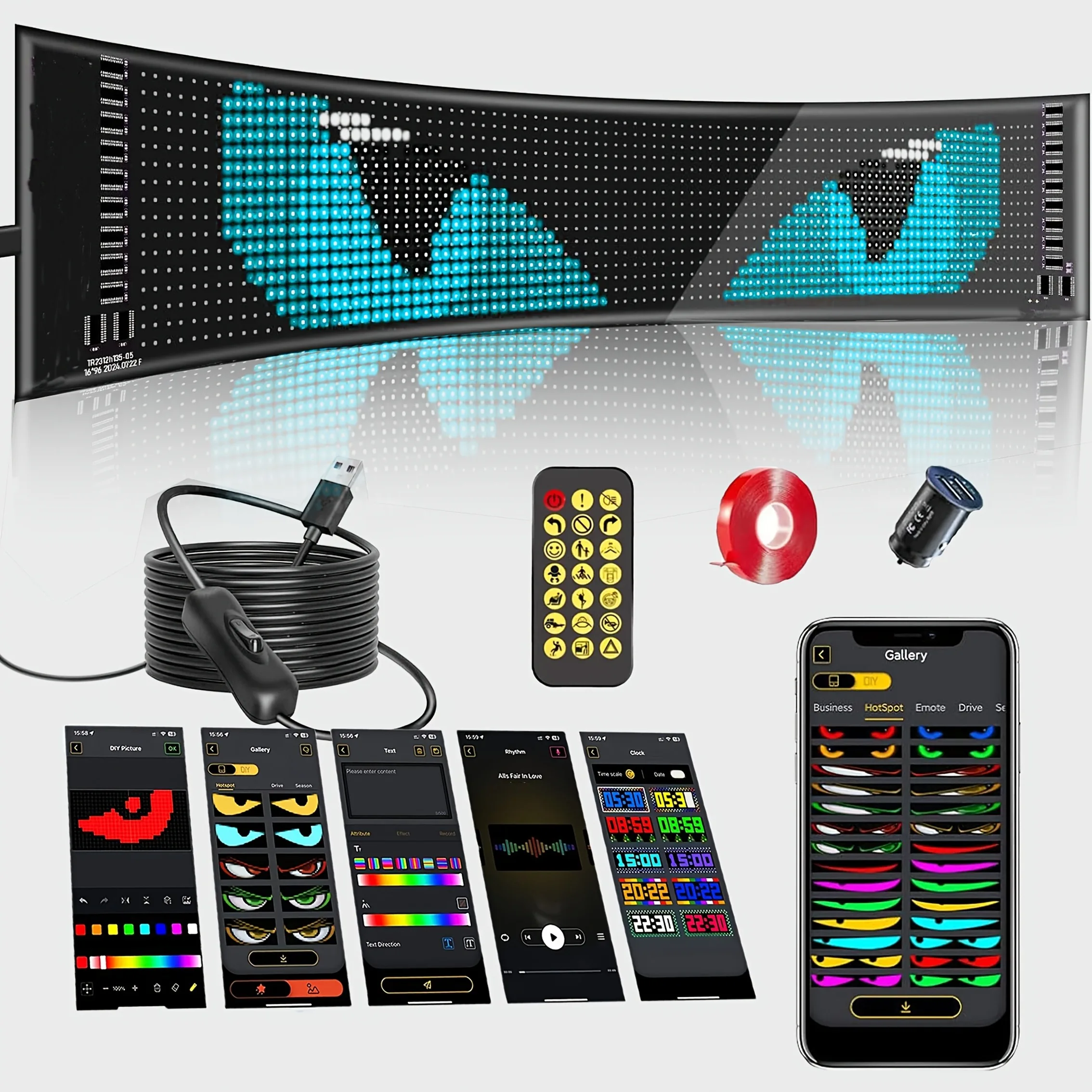 

Крутая светодиодная прокручивающаяся вывеска на тему Пасхи, программируемый гибкий дисплей через приложение, USB-светильник с анимацией для поиска яиц и праздничных вечеринок