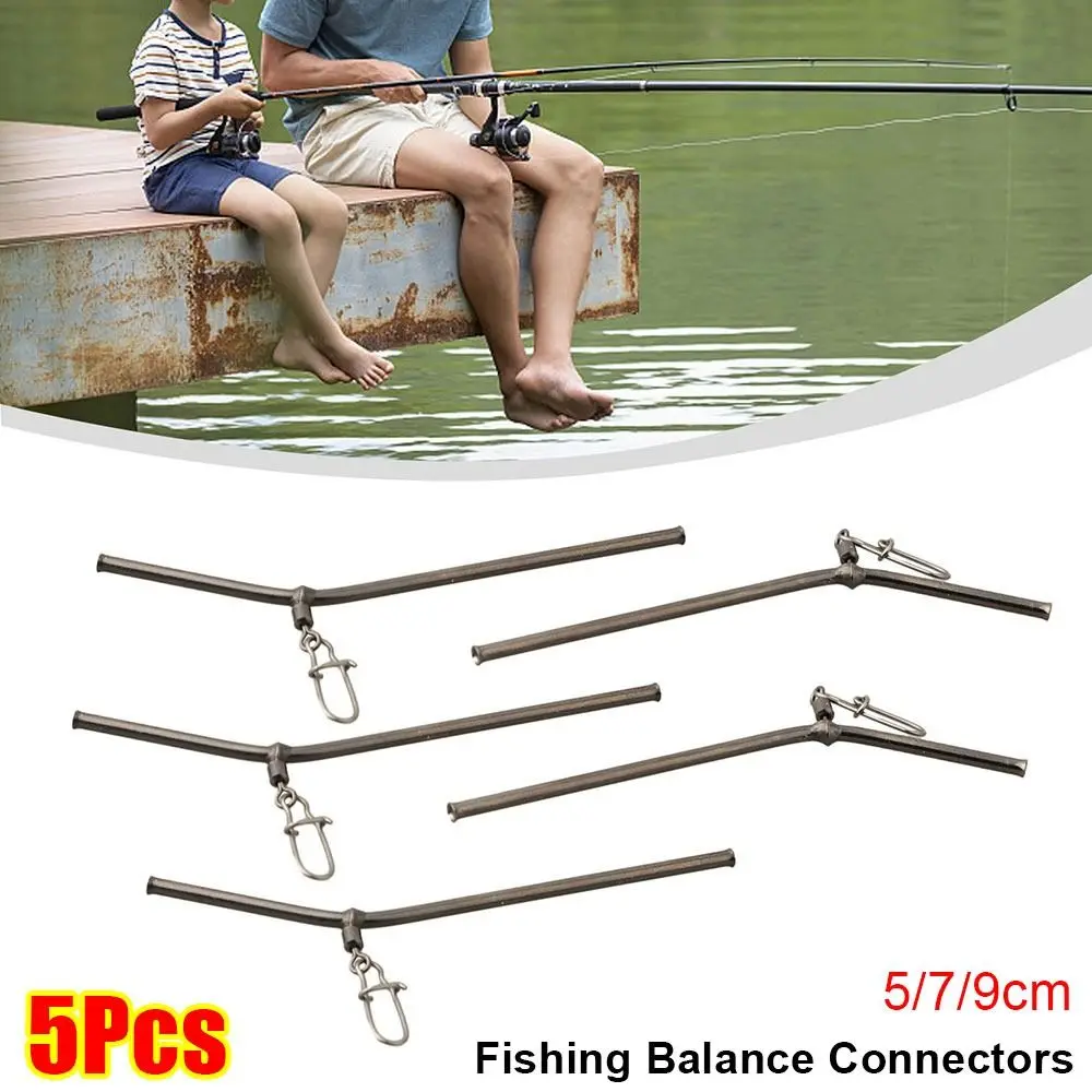 5Pcs 5/7/9cm Fishing Balance Connectors Copper Small Style Brass Tube Balances Feeder Boom Anti-Tangle Fishing Tackle