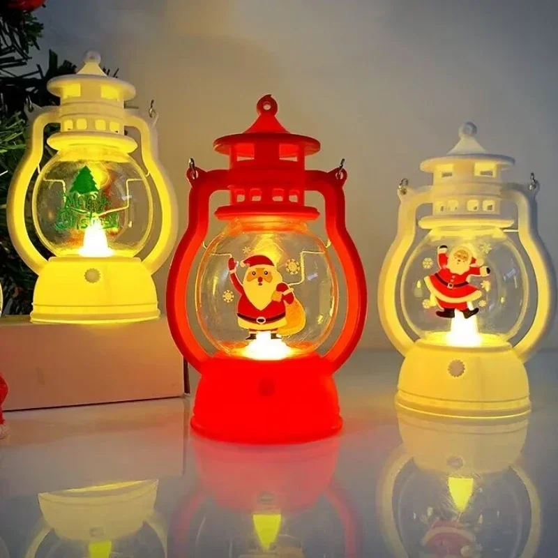 Mini LED Night Lamp Christmas Desktop Ornaments Portable Oil Lamp Festival Christmas Party Decoration Props Glowing Horse Light