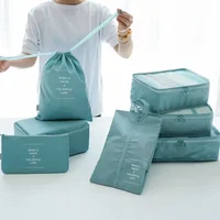 7PCS Set Travel Bag Shoes Clothes Storage Bags Luggage Organizer Packing Cubes Set Portable Student Dormitories Clothing Bags 3