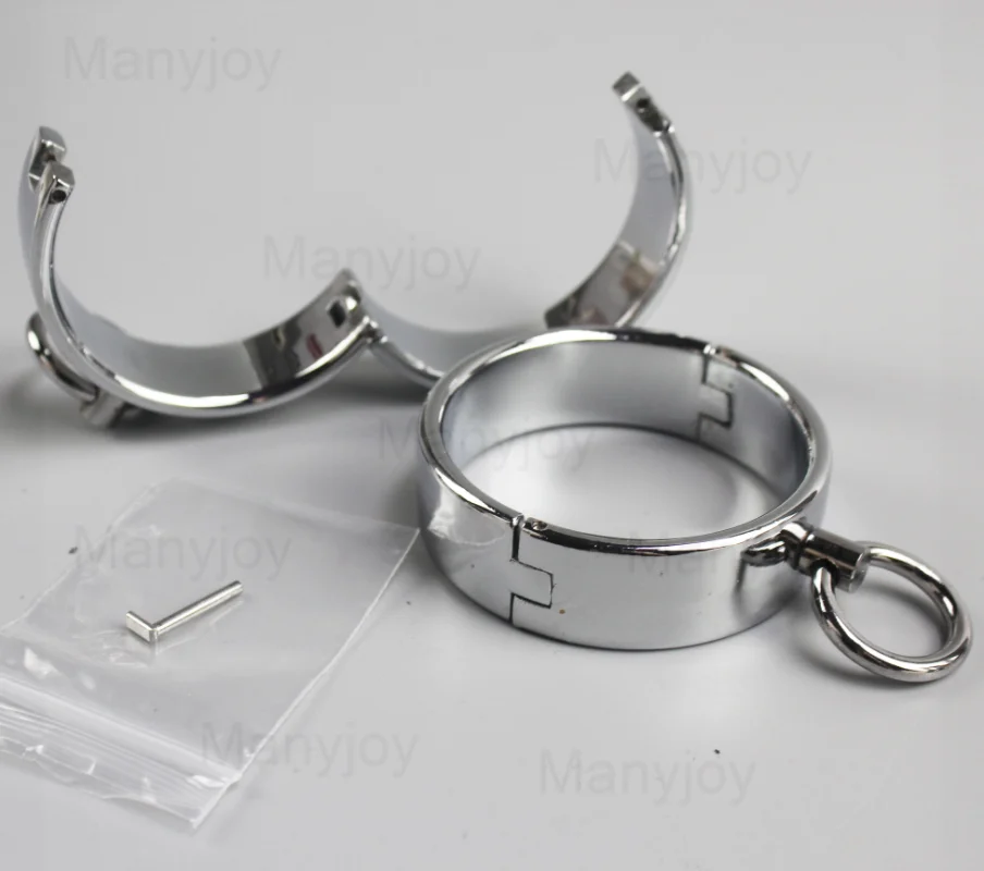 Metal Steel Bondage Handcuffs Ankle Cuffs Neck Collar Slave BDSM Restraint Adult Lock Sex Toys for Couples Sex Set Women Men