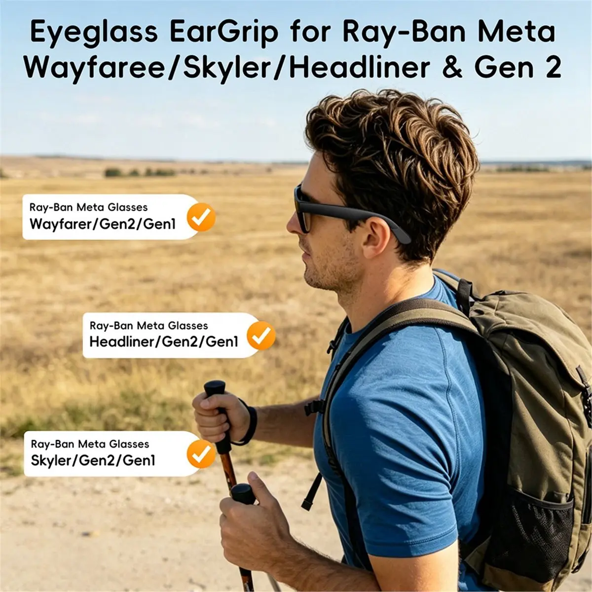 Eyeglass Ear Grip for Skyler Smart Glasses Anti-Slip Silicone Ear Hooks Secure Glasses Temple Tips