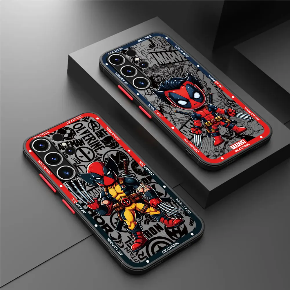 

Ударопрочный чехол для телефона Marvel Росомаха Дэдпул для Samsung Galaxy S24 Ultra S22 Plus S23 Ultra S9 S21 S10 Lite S20 FE