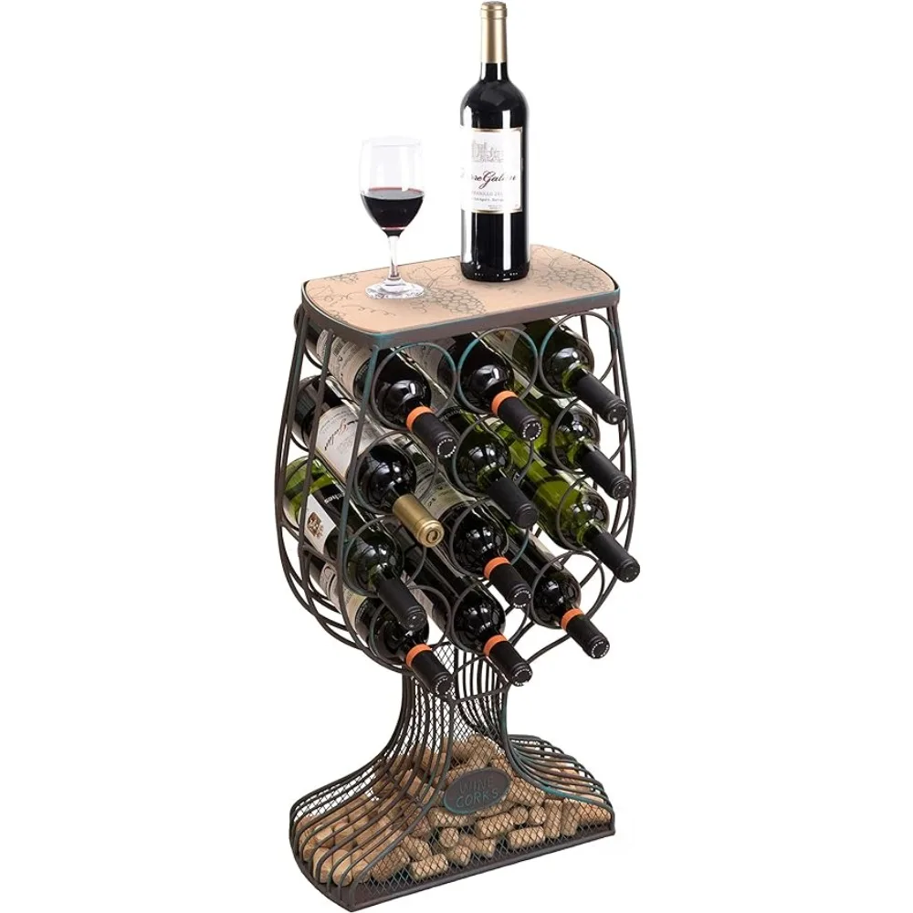 Vintage Decorative Wooden Metal Goblet Shaped Freestanding Wine Rack With Cork Holderfreight Free Wine Bottle Holder Barware Bar