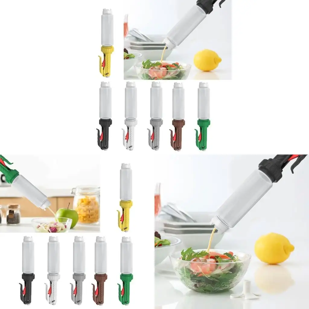  480ml Plastic Hanging Sauce Squeeze Bottle Refillable Sauce Dispenser Hamburger Syrup Coffee Bottle Dispenser Enduring