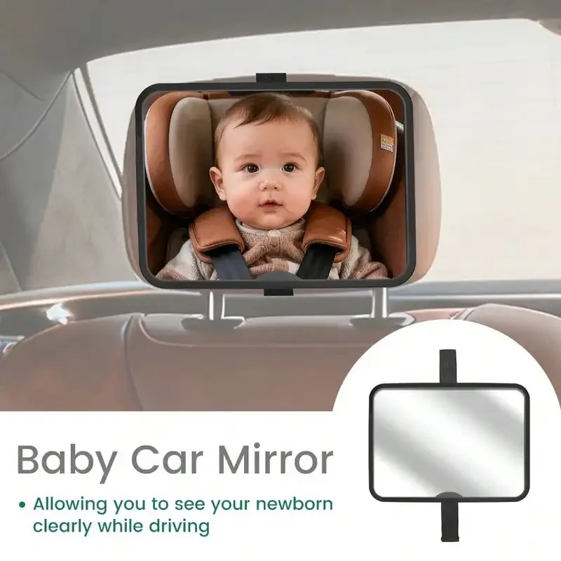 Baby Car Mirror for Rear Facing Infant with Wide Crystal Clear View, Shatterproof, Adjustable, Crash Tested Car Rearview Mirror