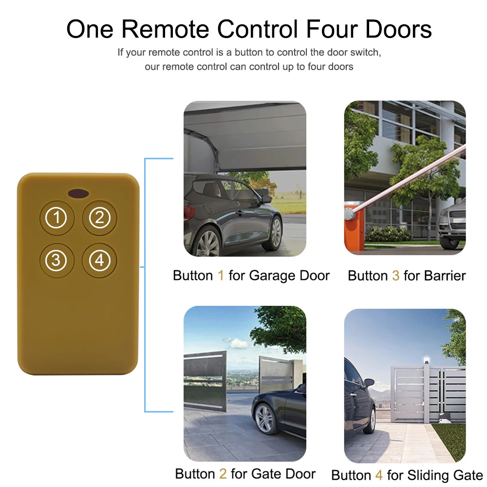 280 to 868 Mhz 433Mhz 433.92MHz Multifrequency Universal Garage Remote Control Command Fixed Variable Code Gate Opener Key Clone