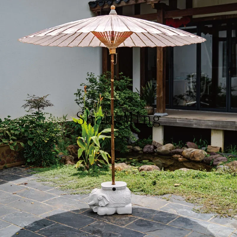 CL فناء حديقة المناظر الطبيعية في الهواء الطلق مظلة ورق زيتي في الهواء الطلق فيلا زن مظلة شمسية الرجعية #2