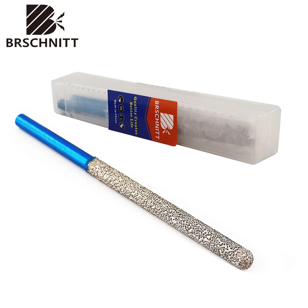 BRSCHNITT 2pcs Dia 7.2mm Diamond Milling Bit Finger Bit Cleaning Reaming Edging Enlarging Grindng Removal Bricks Stones Mill