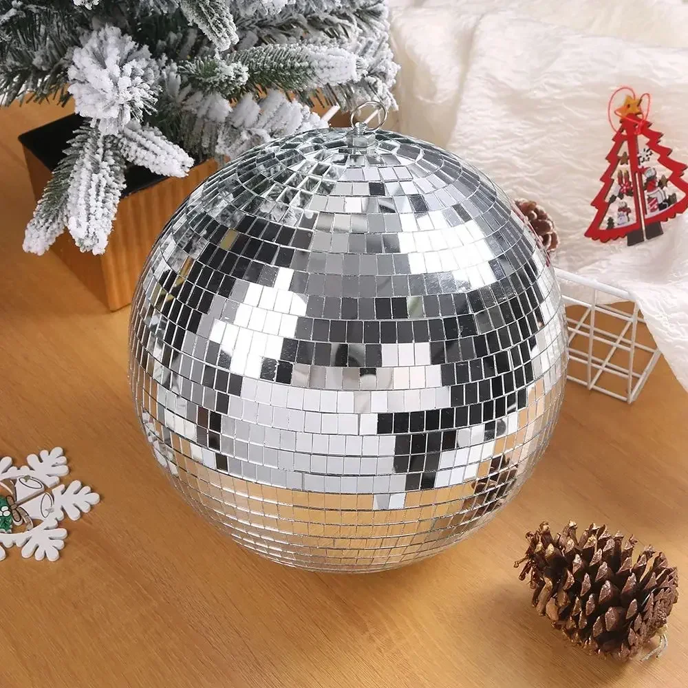 Glass Mirror Balls Reflective Glass Rotating Mirror Ball Hang Mirror Disco Ball 8In Glitter Glass Disco Ball Stage Effect Decor