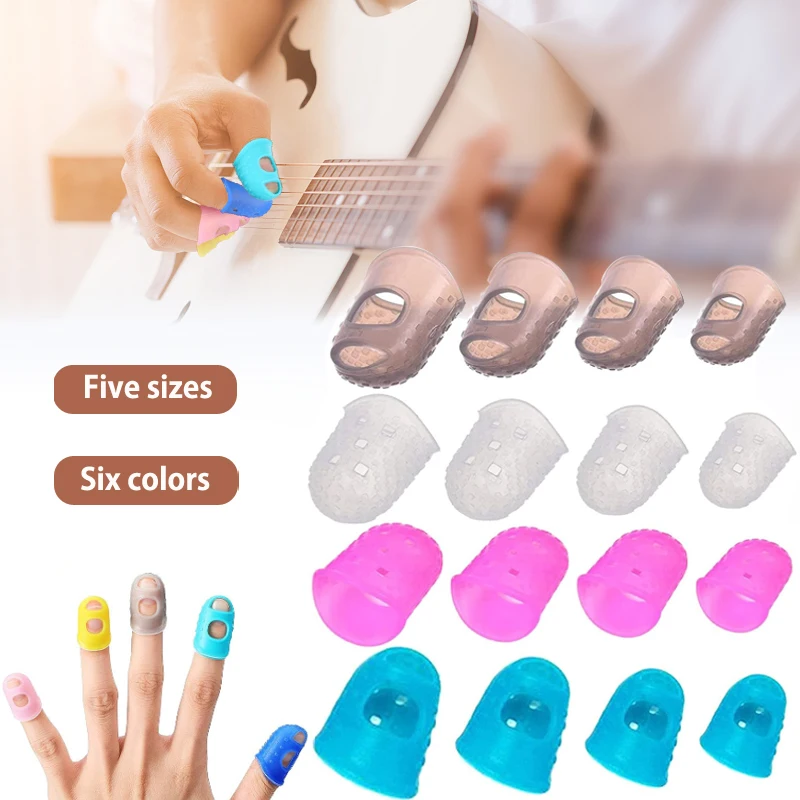 Silicone Dedo Sleeve Slip, Anti-escaldante Agulha Flip Book, Tocando Piano Dedal Dica, Esvaziado Respirável, 5 10Pcs