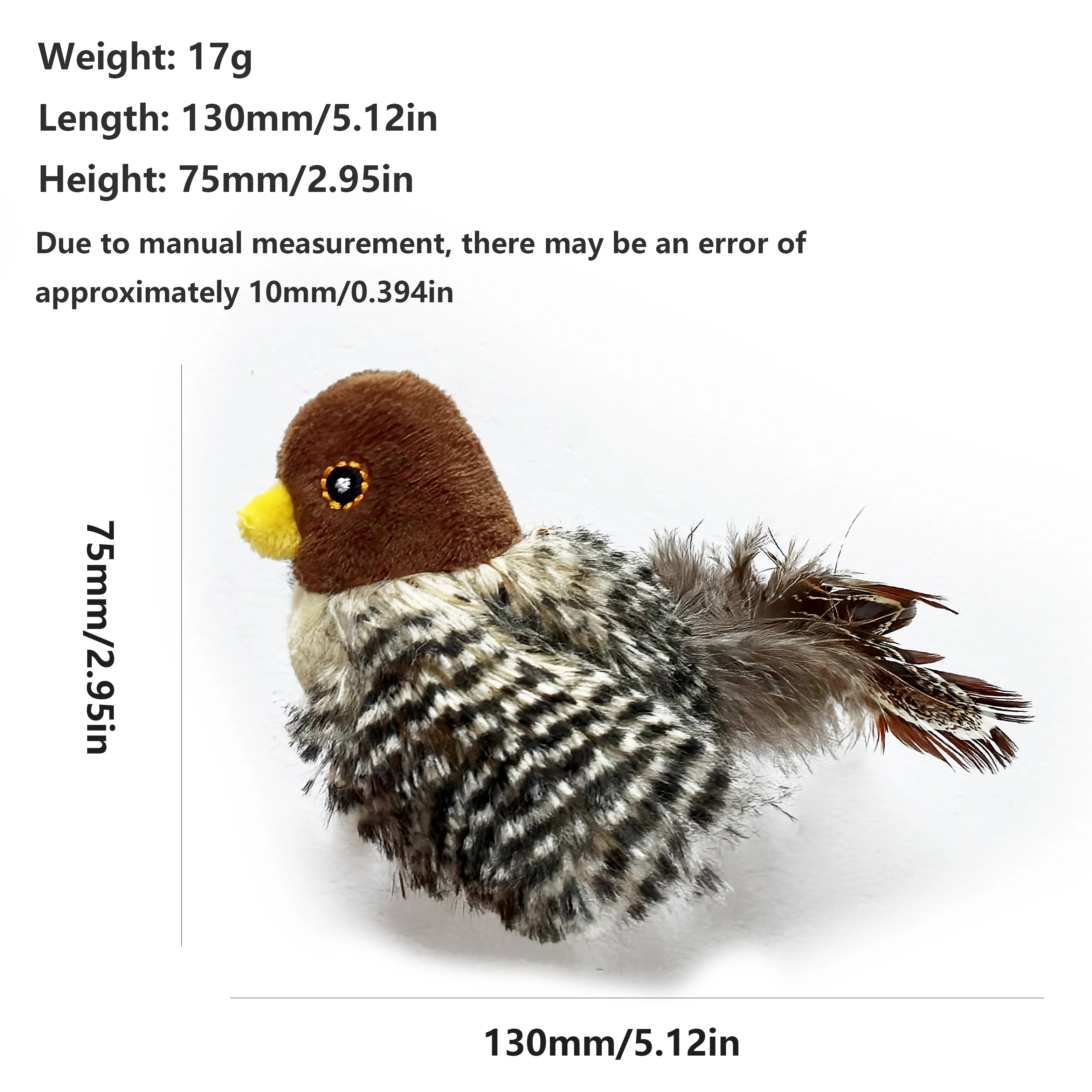 Interactive Cat Toys Flying Bird Cat Toy Flapping Wings Sparrow Catnip Toys Vivid Chirpi]Ng Simulation Bird Interactive Cat Toy