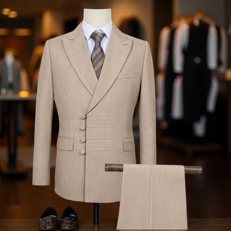 

Single Breasted Man Suits For Wedding Slim Fit Multiple Buttons Casual Business Man 2 Pieces Groom Tuxedo Outfit Set