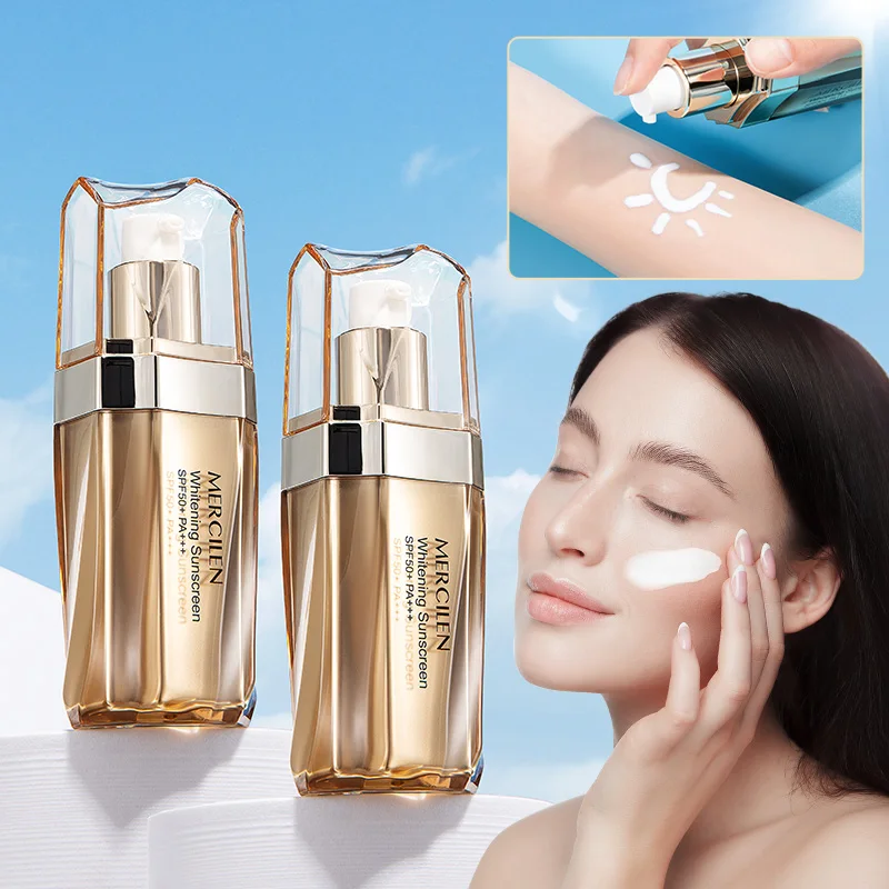 Mercilen Sunscreen Lotion 30g, Spf50+, Pa+++ High-Level Sun Protection, Non-Greasy Formula, Broad-Spectrum Uva/Uvb Sunscreen, Waterproof and Sweat-Resistant, Soothes the Skin and Provides Uv Protection, Lightweight Formula Suitable for Summer Outdoor Activities, Beaches, Face and Body