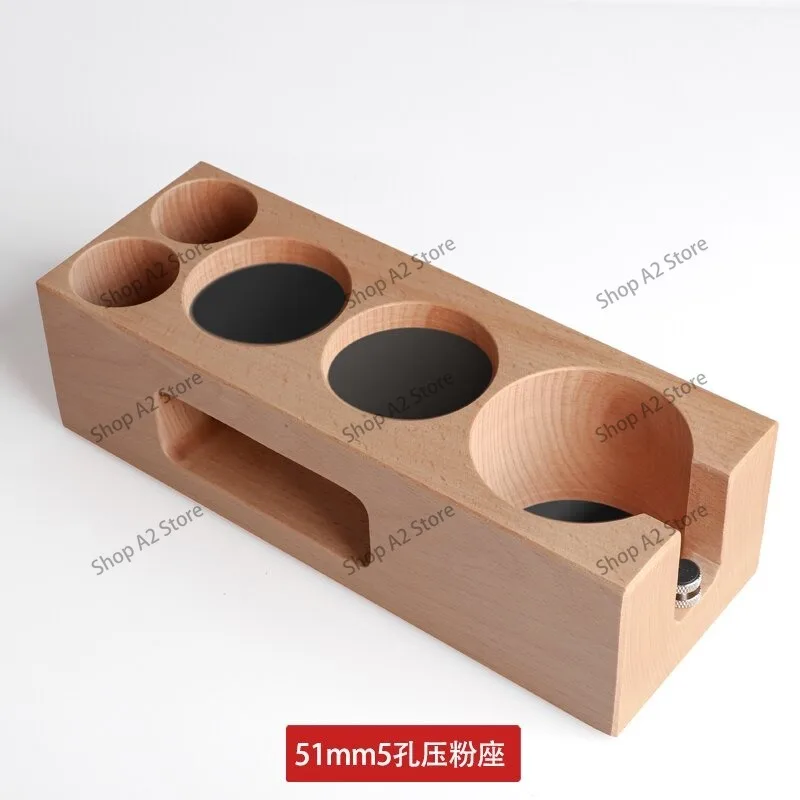 Wooden Coffee Tamper Holder Rack Fit 51/58mm Espresso Tamper Storage Stand Barista Tool Mat