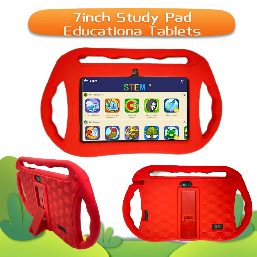 Tableta educativa de 7 pulgadas para niños, almohadilla de estudio, carga USB, preescolar, cerradura para padres, 32 GB, contenido gratis para niños, pantalla HD de protección ocular, 2 cámaras