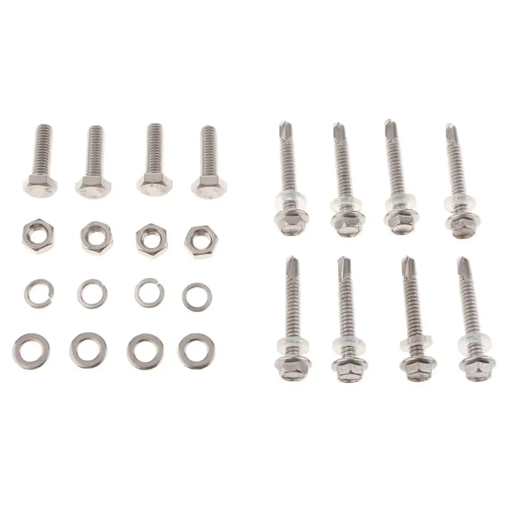 4 Sets of Solar Mounting Z-Bracket +12 Bolts +12 Pieces Lock Washers for RV Boat Aluminum Alloy