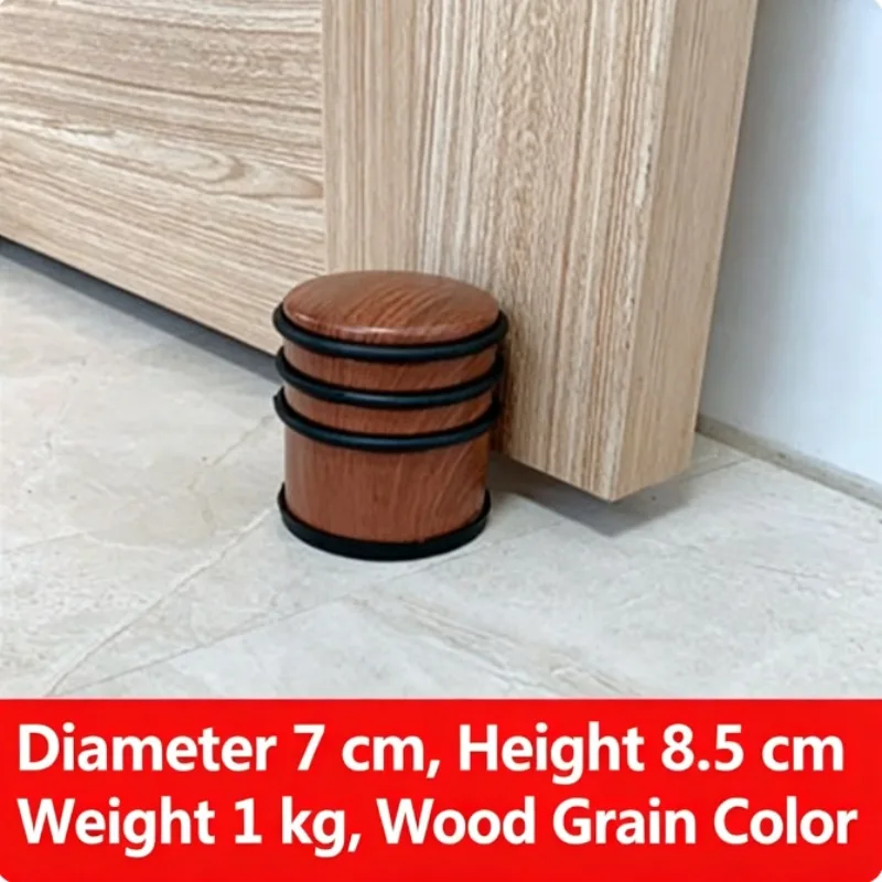 Cylindrical Heavy‑Duty Door Stopper Solid 304 Stainless Steel Punch‑Free Large Size Anti‑Collision For Bathroom Door Hardware
