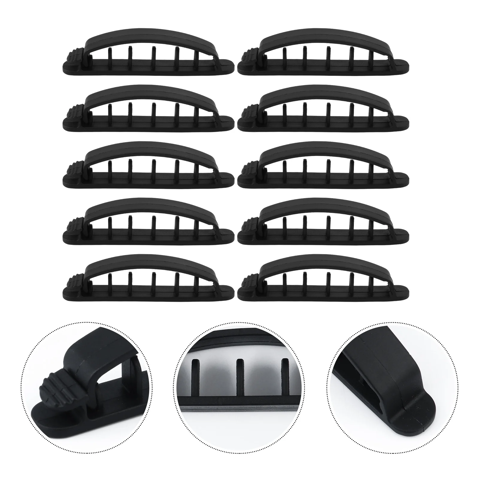 

10Pcs Multifunctional Cable Clip Holder 5-Slot Desk Organizer for Chargers Headphones USB Cables Wire Management Adhesive Mount