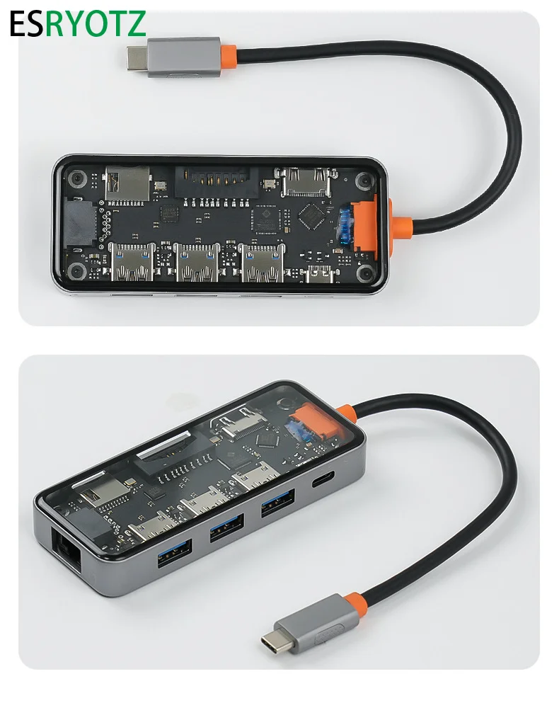 Imagem -05 - Compatível com Hdmi Usb tipo c Multi Port Adapter 4k Hub tf e Leitor de Cartão sd em Porta Ethernet para Macbook e Notebook Laptop