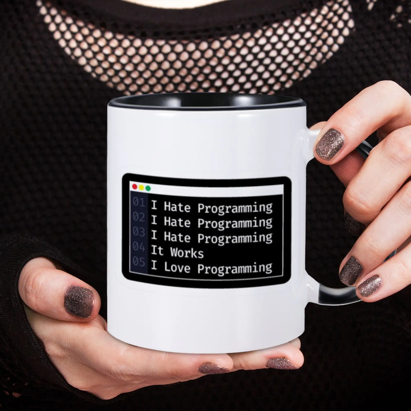 1pc 11oz Funny Code Coffee Mug I Hate Programming Mug for Coworker Programmer IT practitioners Ceramic Cup Drinkware Unique Gift