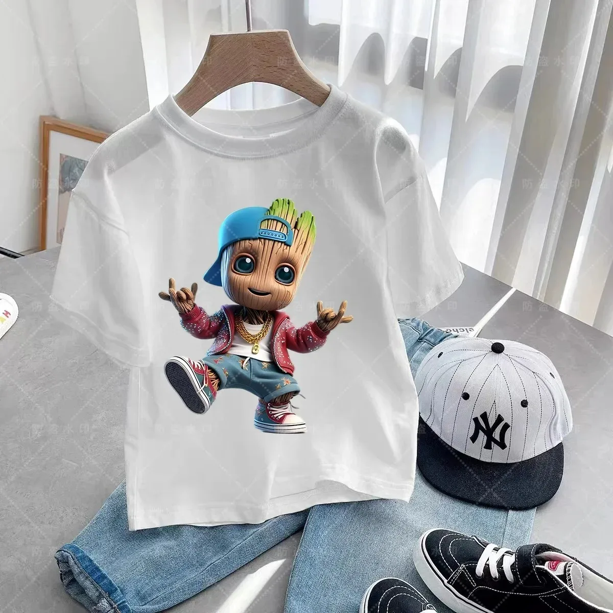 

Boys Girls Disney Lively Anime Summer Fashion Kids Tshirt Casual Short Sleeve Print Cotton Birthday Clothing Tops Teenager 3-14y