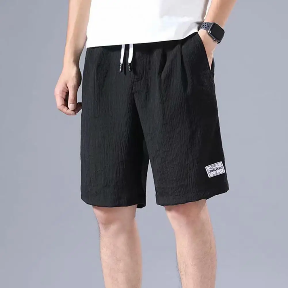 Lightweight Breathable Shorts Quick Drying Ice Silk Men's Athletic Shorts with Pockets Elastic Drawstring Waist Running Shorts