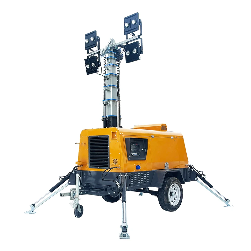 Mobile Light Tower 4x240W High Power LED Low Energy Consumption Adjustable Illumination Angle Lighting Customized