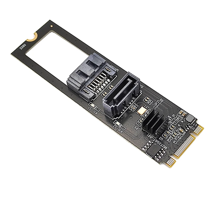 Tarjeta elevadora NVME a controlador SATA Dual M.2 NVME a SATA3.0 6G convertidor de unidad de disco duro M.2 Key-M PCIE NVME a SATA JMB582 Chip