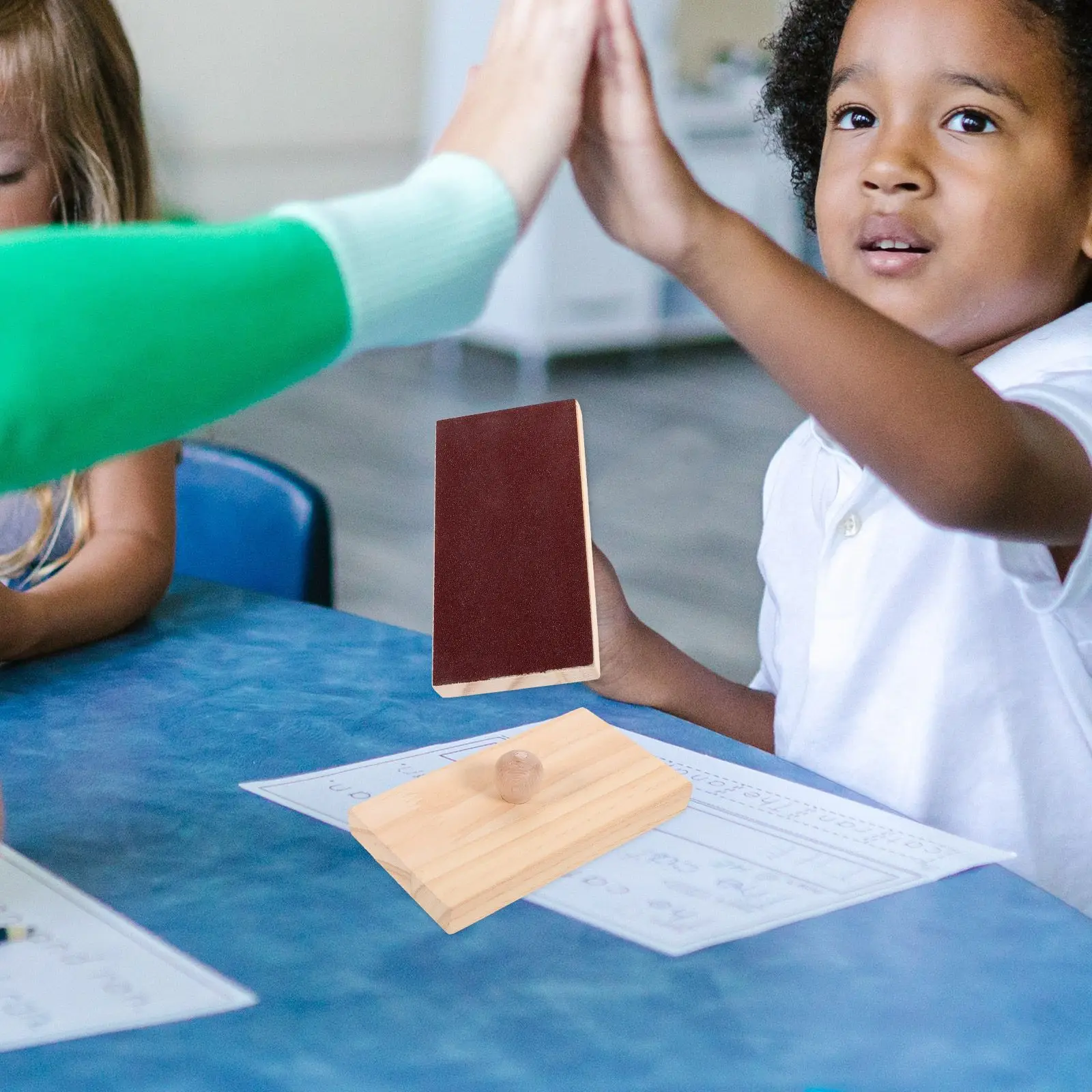 2 pezzi tavola di sabbia strumento a percussione blocco musicale giocattoli per bambini materiale in legno liscio confortevole adatto case asilo