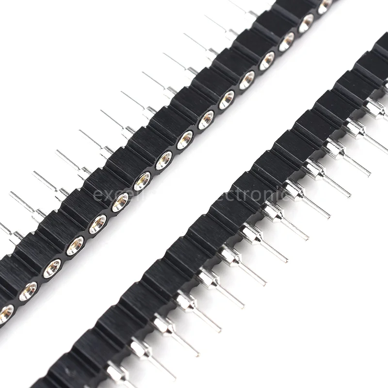 10Pcs 2.54mm Single Row Round Hole Female Pin Header, 1x40P Breakable PCB IC Crystal Transistor Socket