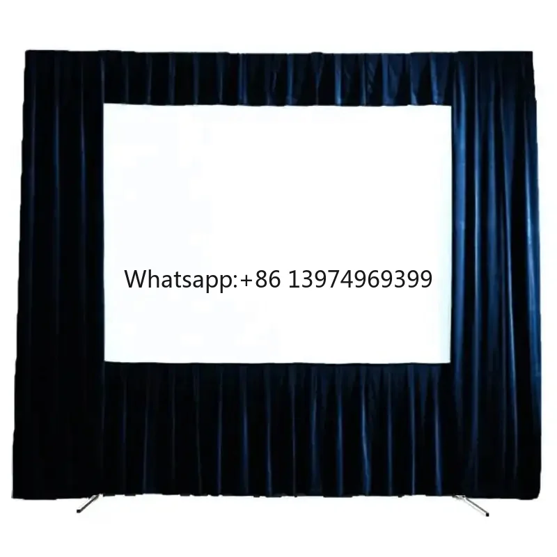 9x16 Fast Fold Projector Screen with Front and Rear Projection Screen Fabric and Drape Kits