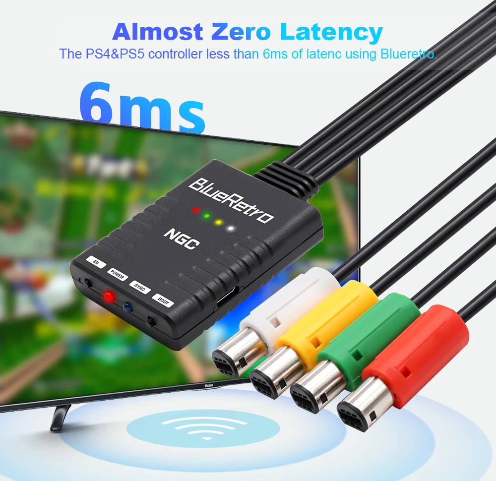 Adapter do bezprzewodowego kontrolery gier BlueRetro dla konsoli Nintendo GameCube dla PS3/PS4 PS5/8bitdo/Switch Pro Joystick