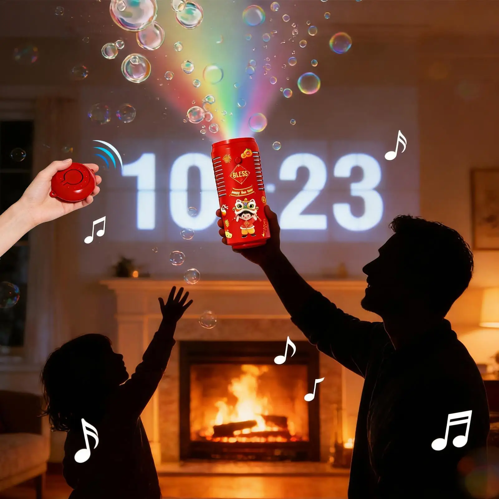 Firework Bubble Machine Multi-Mode Bubble Blower On The Ground Electronic Automatic Landing Spring Festival Gift New Year Toys