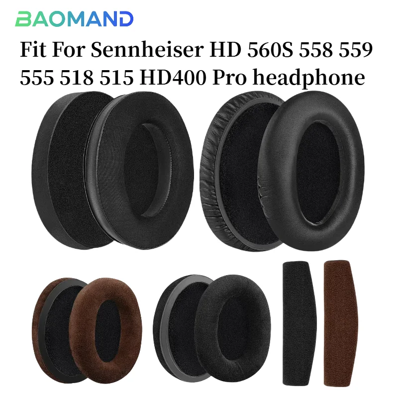 1 set Replacement Ear Pads Earpads Headband for Sennheiser HD 560S 558 559 555 518 515 HD400 Headphones Memory Ear Cushion Cover