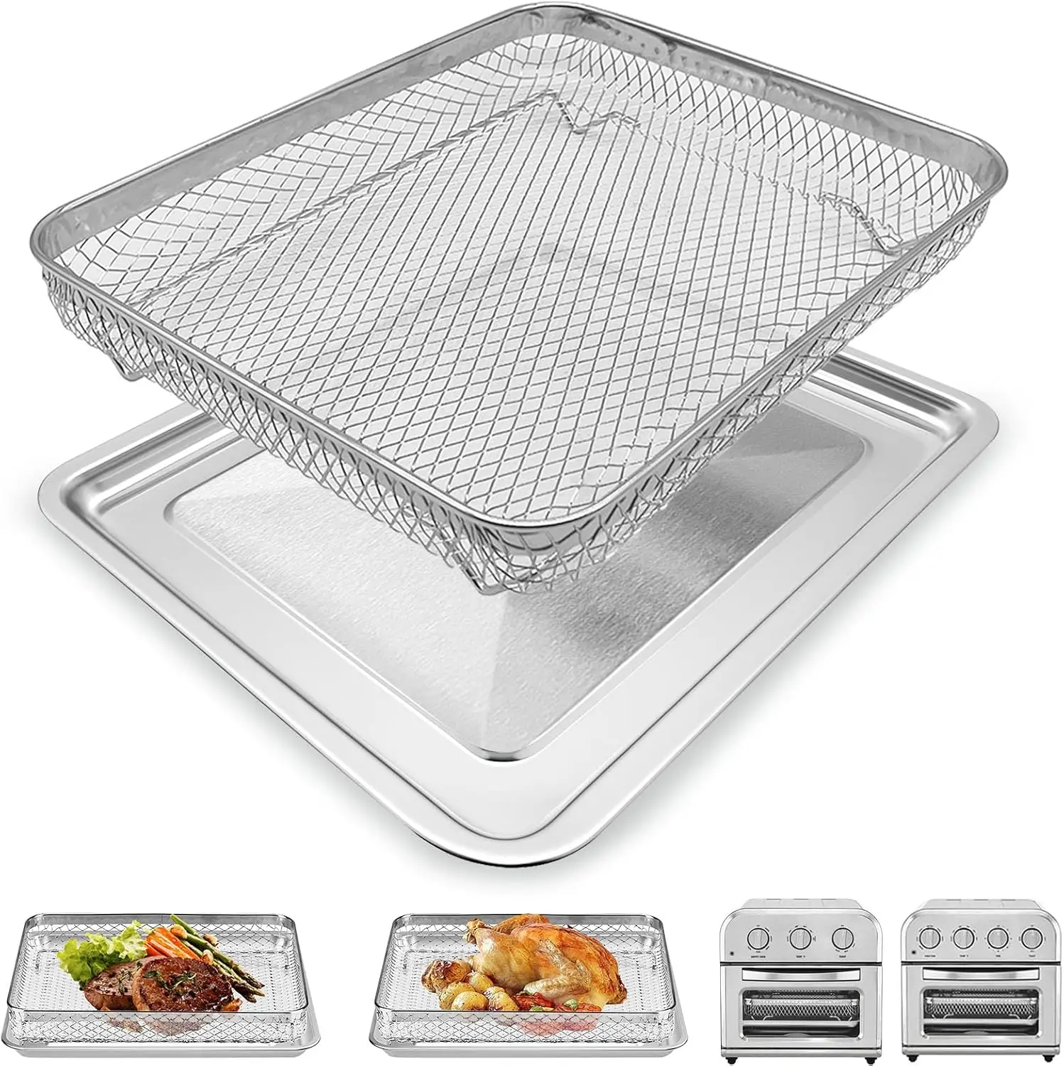 

Air Fryer Tray Replacement for Cuisinart TOA-28 AFR-25 Toaster Air Fryer Convection Oven, 11.29 * 9.68'' Non-stick Mesh