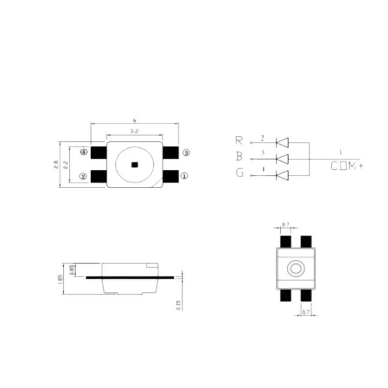 ABLG 2000PCS SK6812 MINI-E RGB (Similar WS2812B) SK6812 3228 SMD Pixels LED Chip Individually Addressable Full Color DC 5V