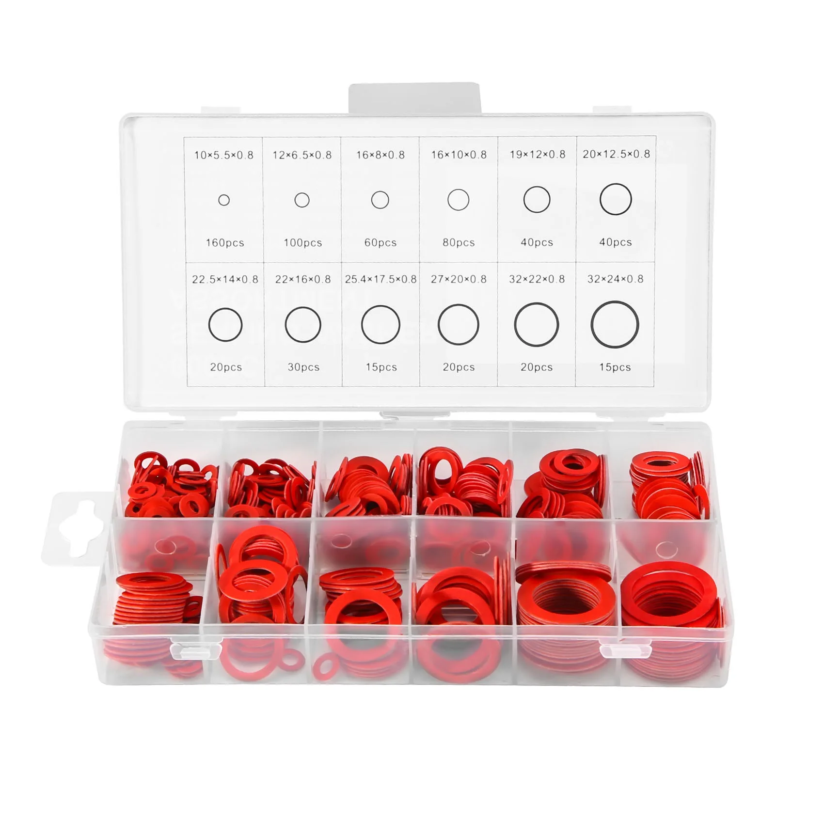 

MAKE-600Pcs Fibre Washer Assorted Kit 12 Size Red Steel Paper Fiber Flat Washer Kit Flat Ring Seal Assortment Kit