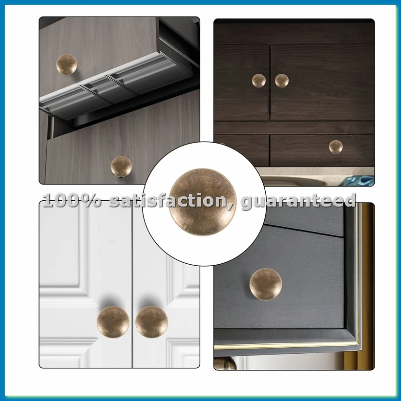25PCS Vintage Door Drawer Knobs 30mm Antique Kitchen Cabinet Cupboard Handles, for Dresser and Cabinet, Old Bronze-A79M