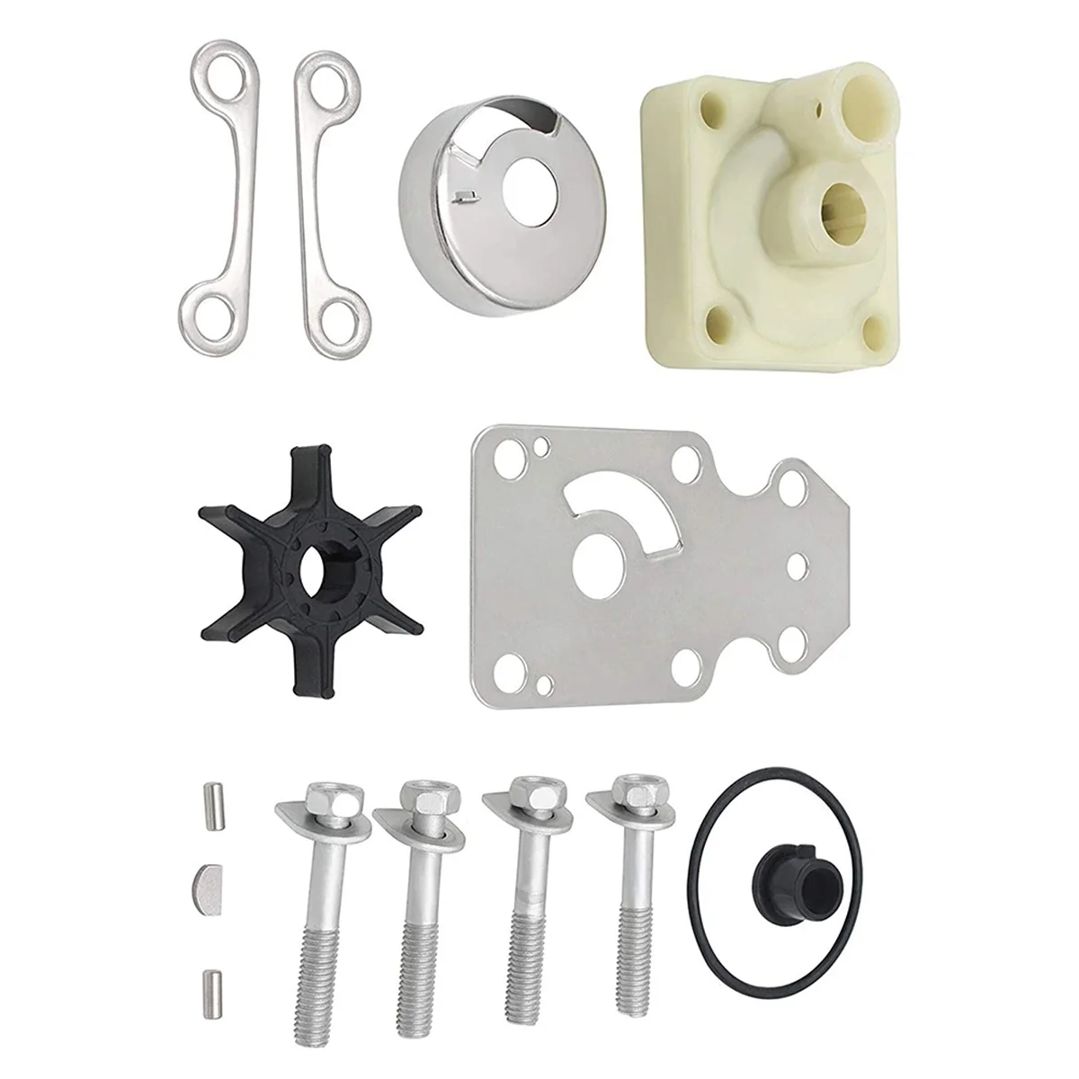 6AH-W0078 Water Pump Impeller Kit for Yamaha 4 Stroke 15 20 HP Outboard F15C F20 6AH-W0078-00 6AH-W0078-A2 18-3479