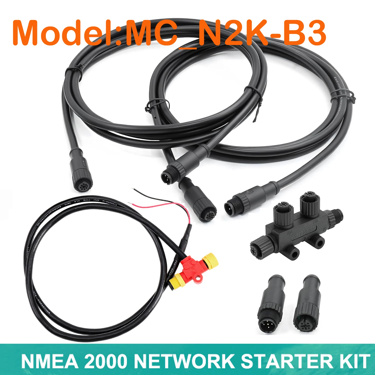 Matsutec NMEA 2000 Starter Kit, N2K Network Backbone Cables Drop Dual Tees Kits Terminators Marine for Lowrance Simrad Garmin image 2