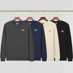 Sweat-shirt fin à manches longues et col rond pour hommes et femmes, survêtement en coton, même marque de broderie, importé du Japon, automne