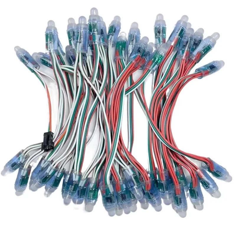 

20cm Wires 2000pcs/lot DC5V WS2811 Full Color LED Pixel Light Module 12mm IP65 Waterproof RGB Digital led Strings