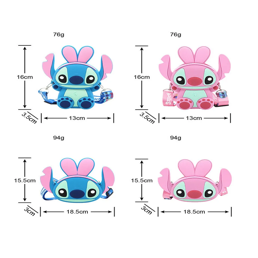 Disney Zero Wallet Kawaii Stitch Silicone Children\'s Coin Purse Bag Cartoon Parent Child Crossbody Bag Storage Bag Fashion Gift