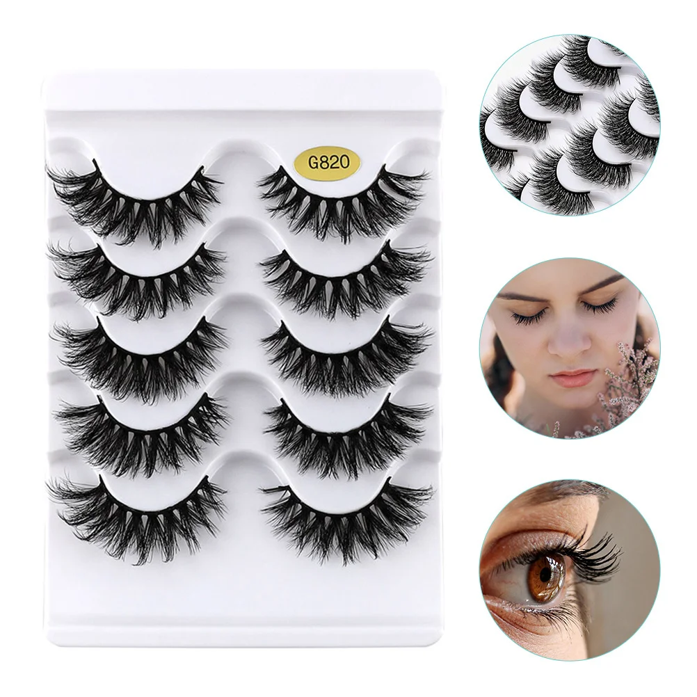 5Pairs Eyelashes Professional Lash Extension Supplies for Salon Artists Eye Lashes Fake Lashes Party Eyelashes