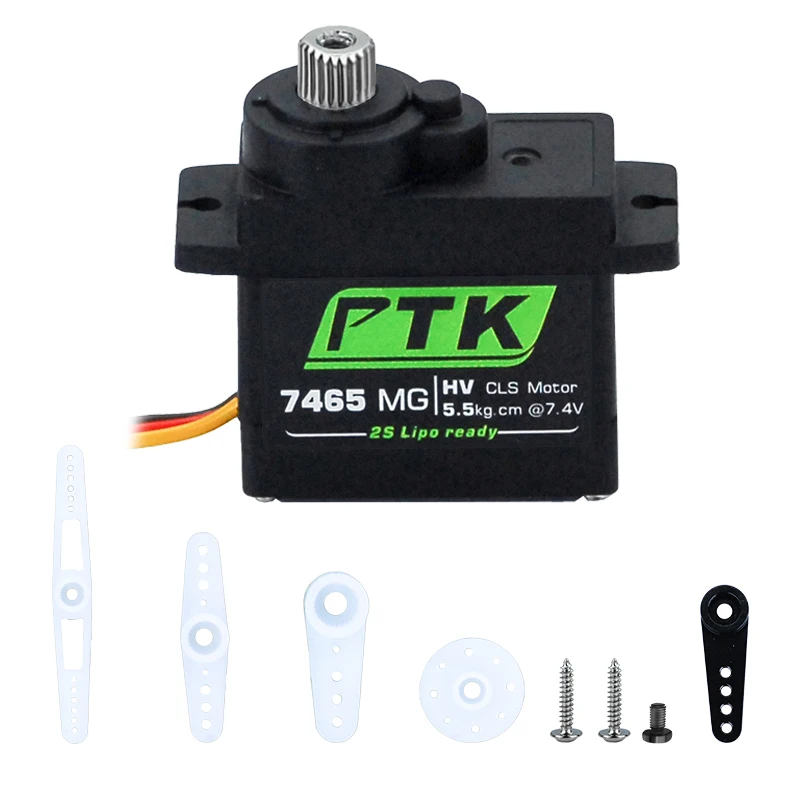 PTK 7465W MG 9g Digital-Servo mit Metallgetriebe, wasserdicht, HV, 5 kg, für RC-Flugzeuge, Helikopter, Roboter, 180° ° 1/8 Servo