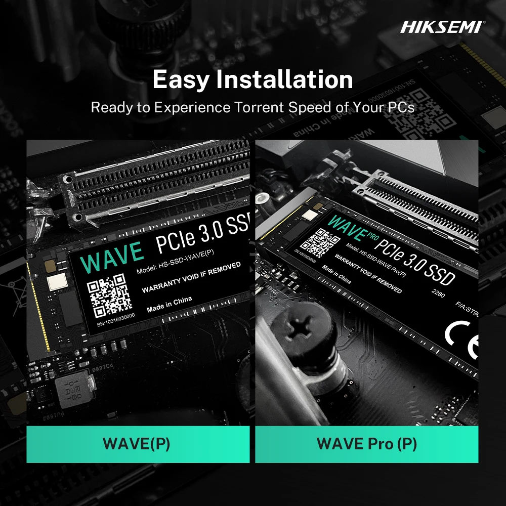 HIKSEMI WAVE (P) M.2 PCIe SSD – Up to 2500MB/s Read/Write! Compatible with Desktops, Laptops & Game Consoles, 3D NAND for Stable, Shock-Resistant Performance